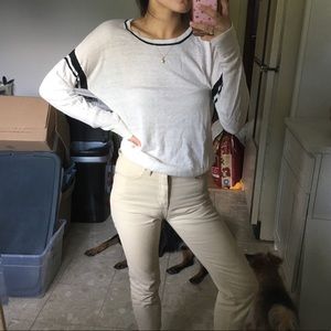 light madewell varsity sweater